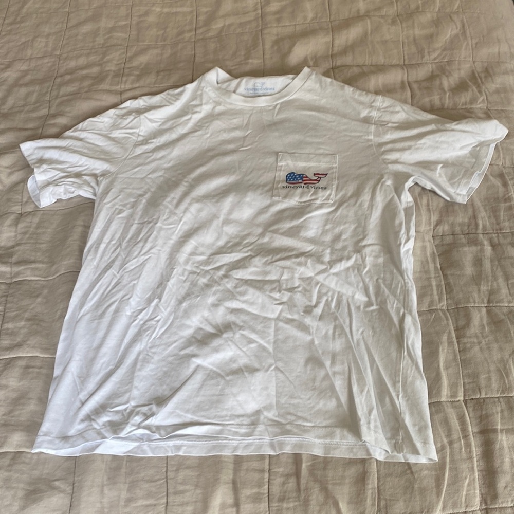 New Men’s Large White Vineyard Vines USA Surfboard T Shirt